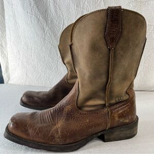 Ariat Mens Rambler Boots 12 EE Brown Bomber Leather Square Toe Western Cowboy